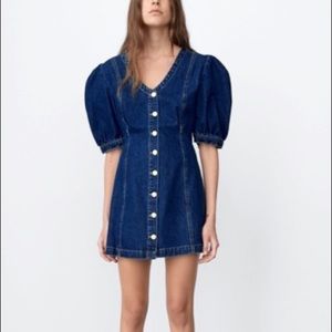 NWT Zara Puff Sleeve Mini Dress Medium